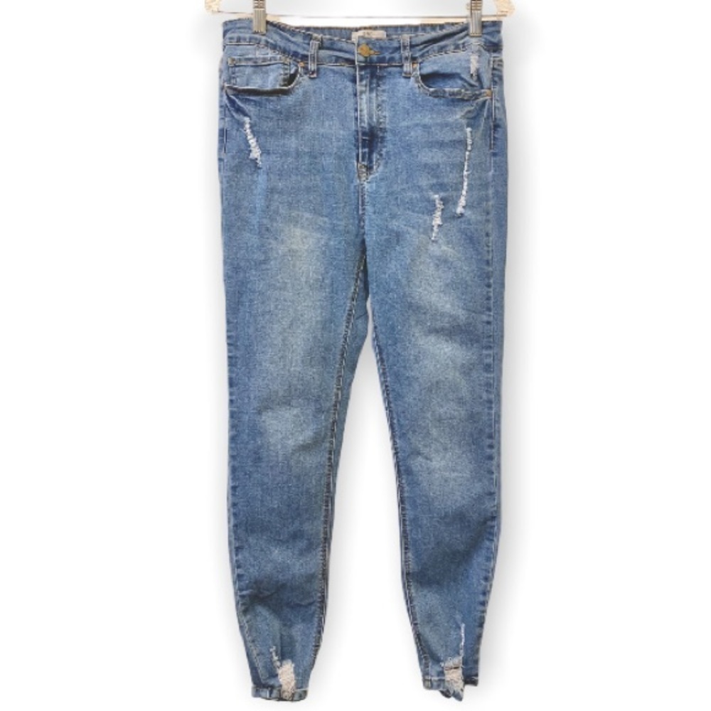 Skinny Fries High 11” Rise Stretch Distressed Skinny Jeans Jeggings, 15 Juniors